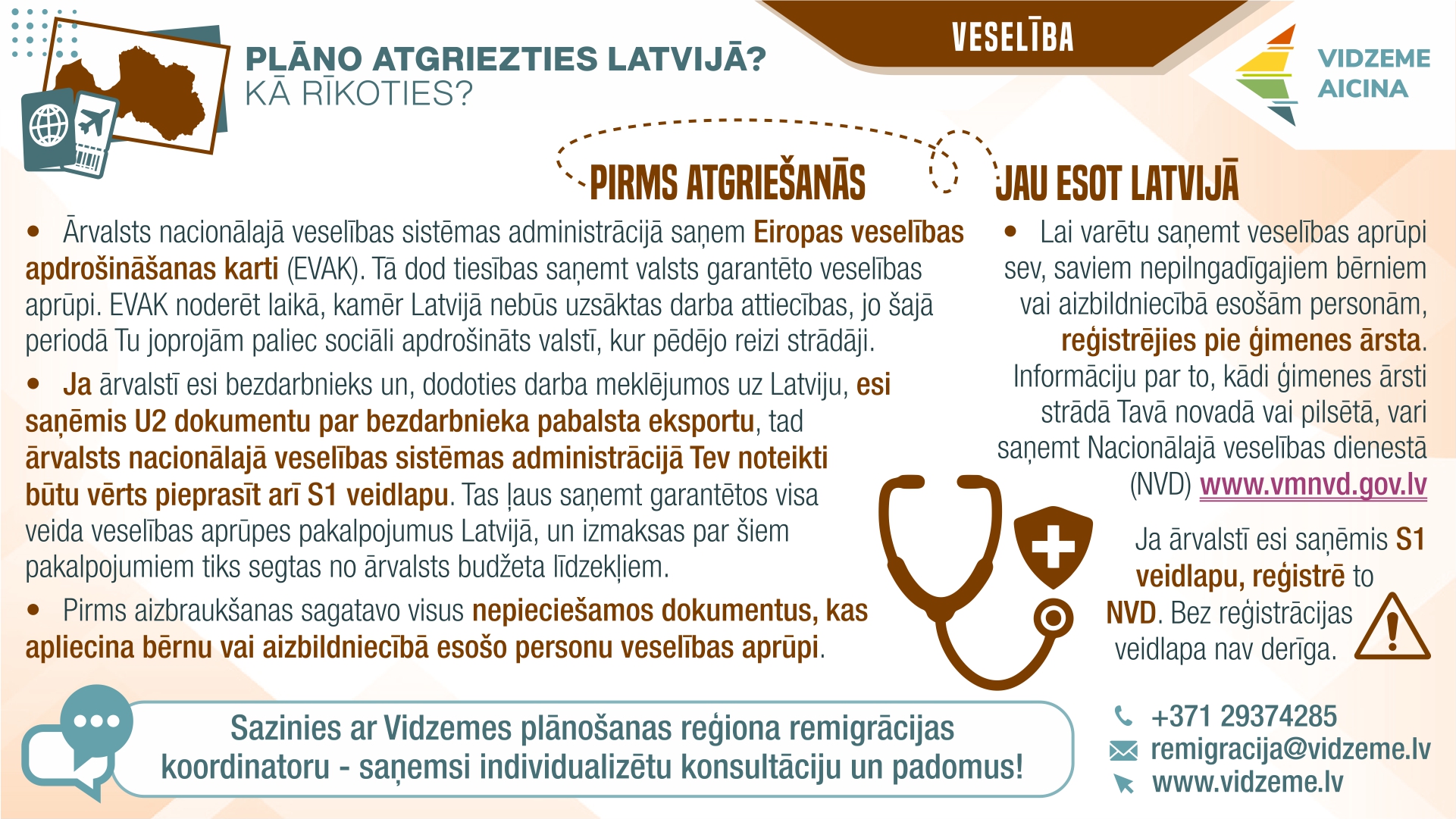 sagatavoti uzskates materiali par remigrantus interesejosam temam