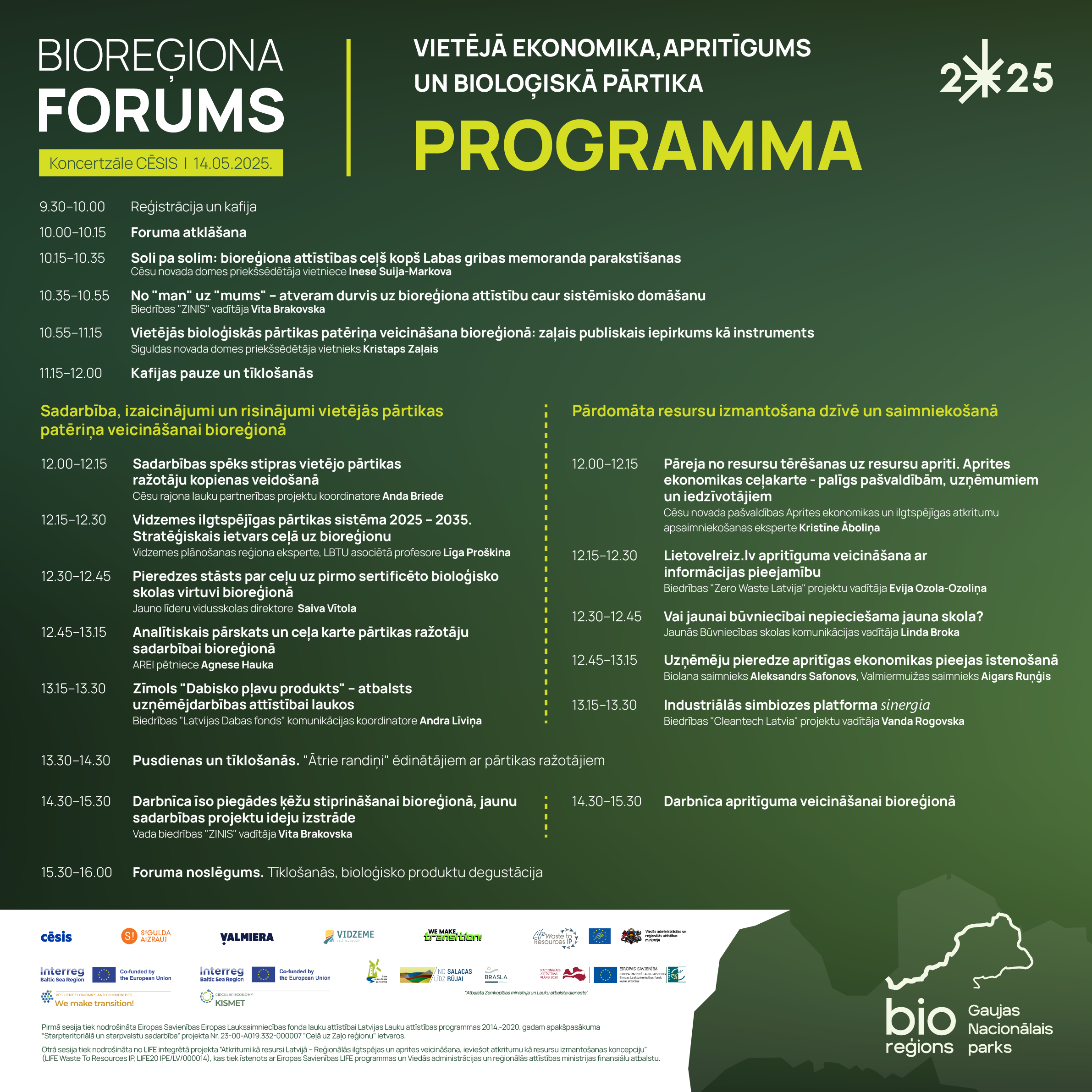 maija vidu cesis notiks starptautisks bioregiona forums izsludinata pasakuma programma