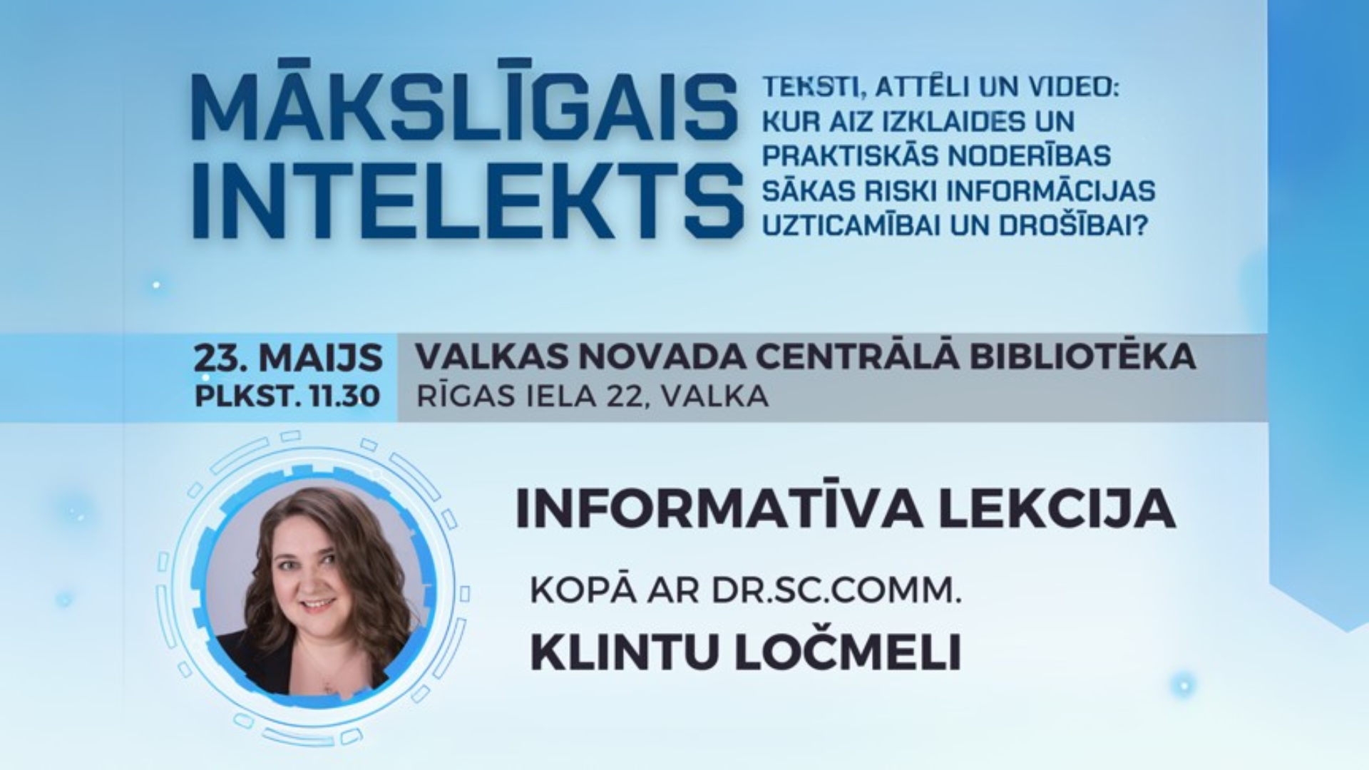 aicina uz lekciju par maksligo intelektu valka